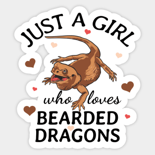 Just a Girl Who Loves bearded dragons Gift Sticker